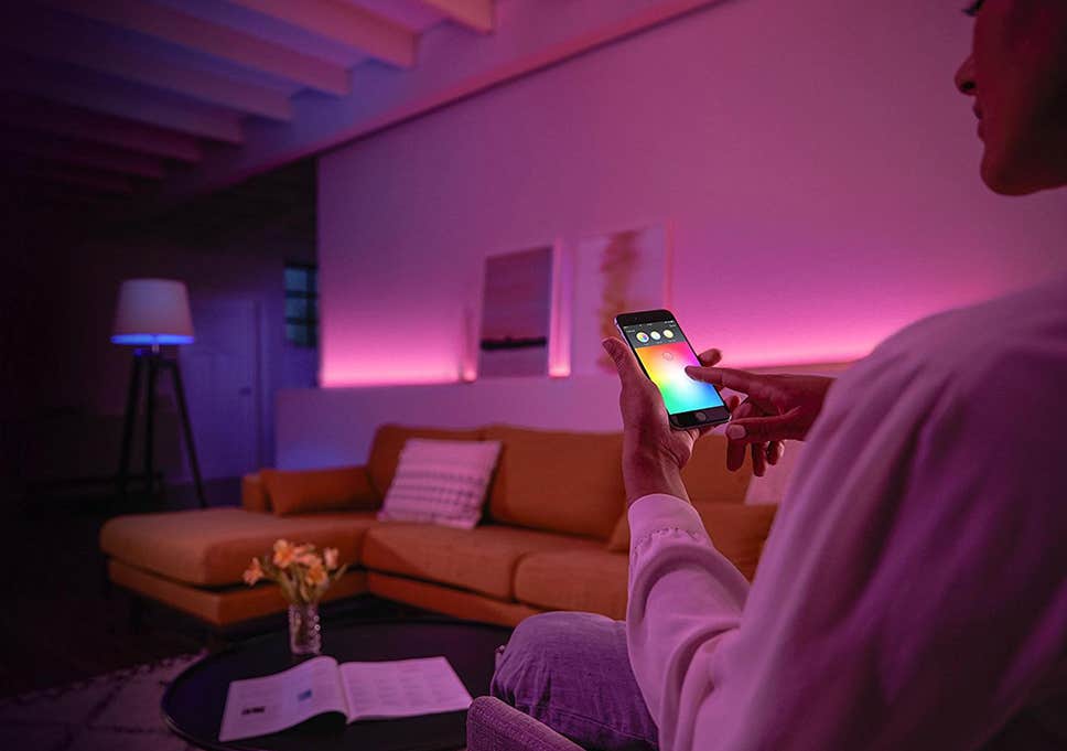 home with interior lights